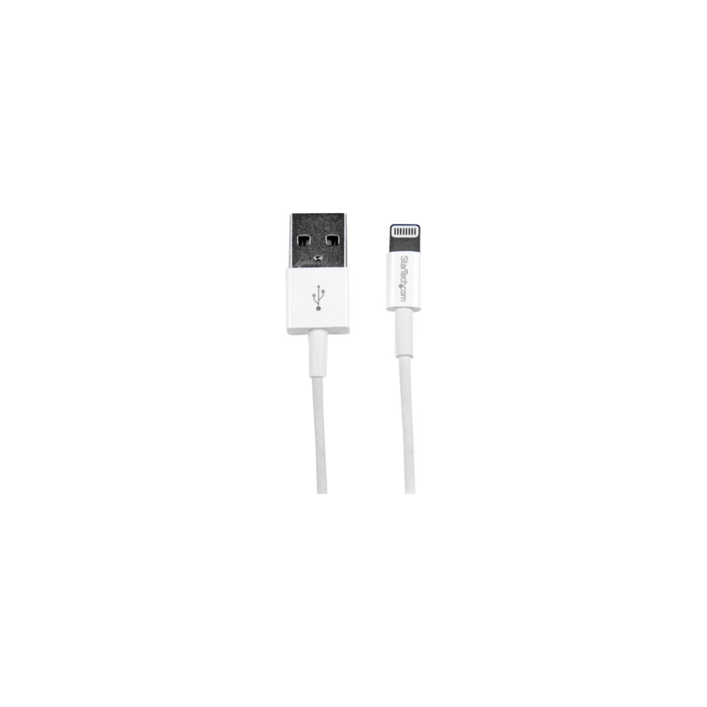 A large main feature product image of Startech Slim Lightning to USB 1M Cable -  White