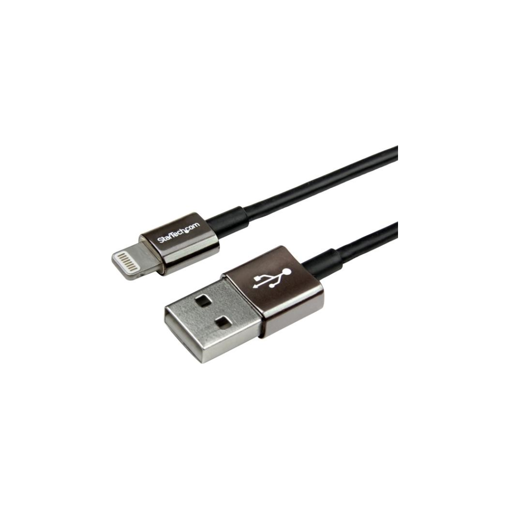 A large main feature product image of Startech Premium Apple Lightning to USB Cable with Metal Connectors - 1m - Black