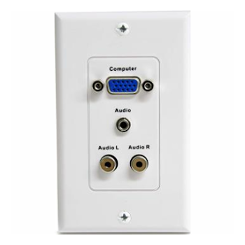 Product image of Startech 15-Pin Female VGA Wall Plate with 3.5mm and RCA - White - Click for product page of Startech 15-Pin Female VGA Wall Plate with 3.5mm and RCA - White