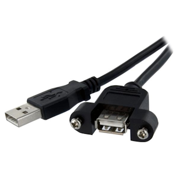 Product image of Startech 1ft Panel Mount USB Cable A to A - F/M - Click for product page of Startech 1ft Panel Mount USB Cable A to A - F/M