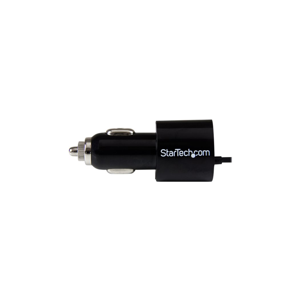 A large main feature product image of Startech Lightning Car Charger w/ Extra USB Port - Black