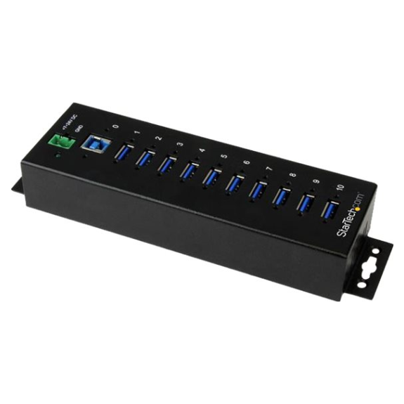 Startech 10 Port Industrial USB 3.0 Hub - ESD and Surge Protection