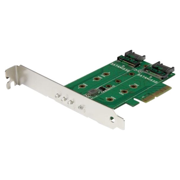 Startech 3 Port M.2 SSD (NGFF) Adapter Card - 1 x PCIe (NVMe) M.2