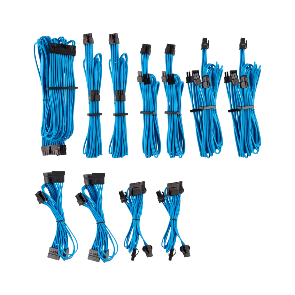 Corsair Premium Individually Sleeved Pro Cables Kit Type 4 Gen 4 - Blue