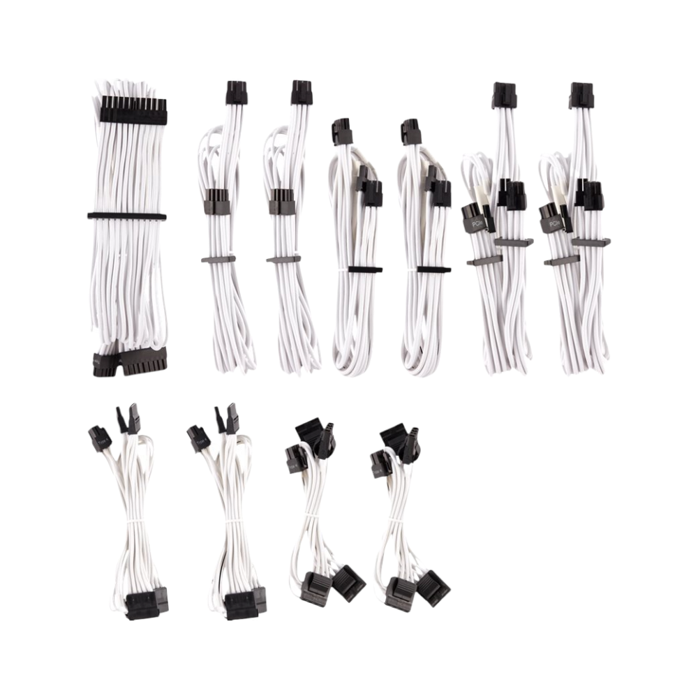 Corsair Premium Individually Sleeved Pro Cables Kit Type 4 Gen 4 - White