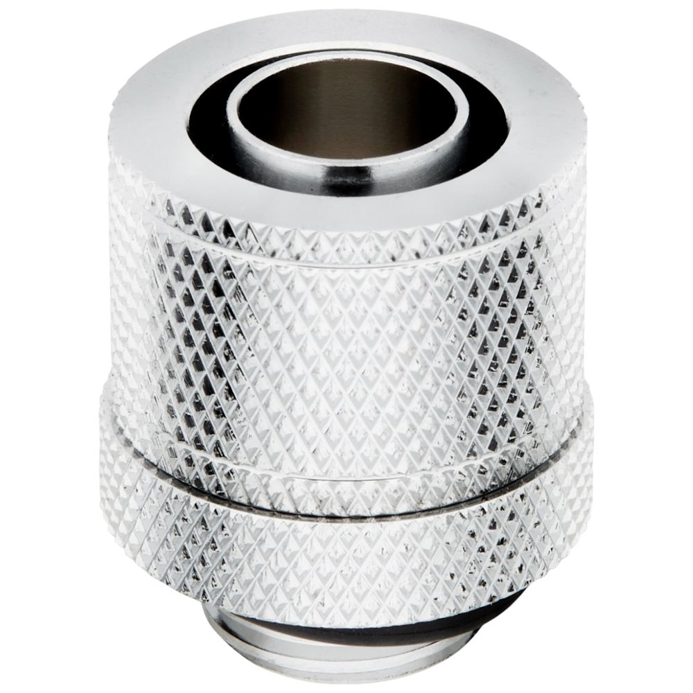 Corsair Hydro X Series XF Compression 10/13mm (3/8” / 1/2”) ID/OD Fitting Four Pack — Chrome