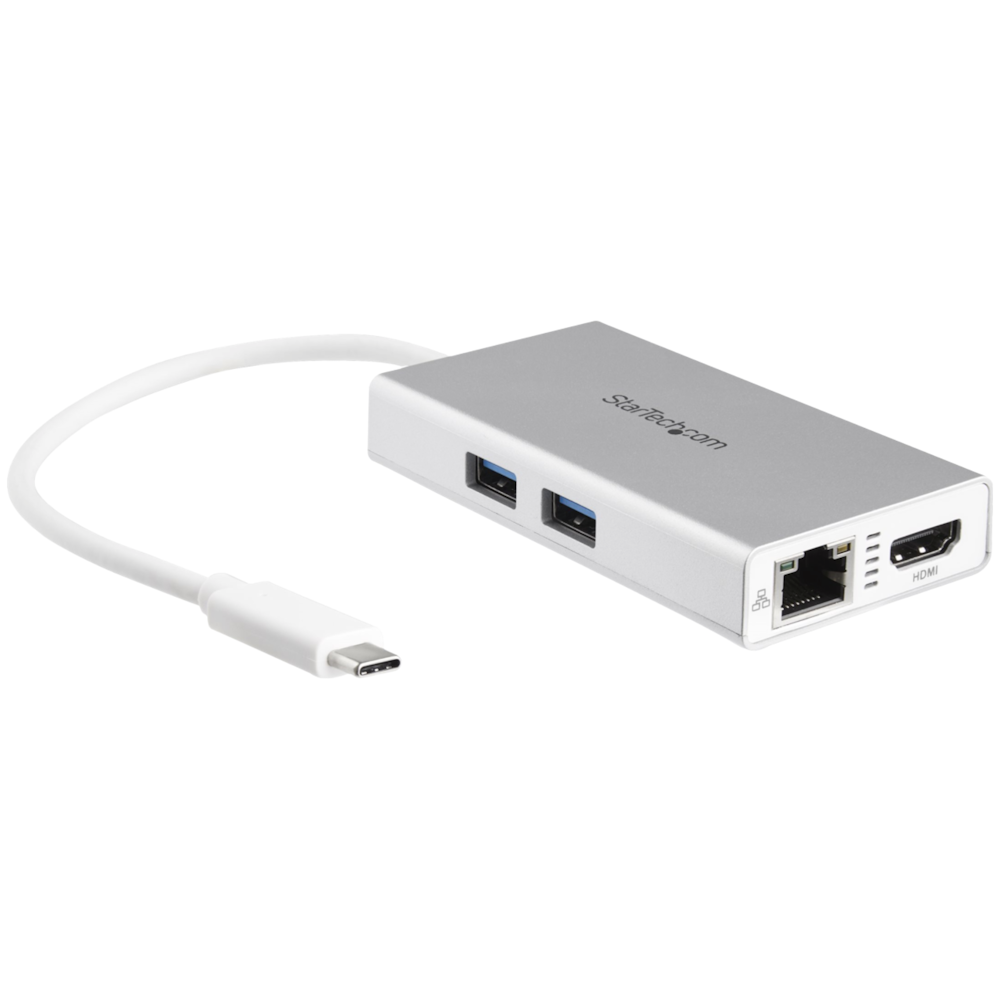 Startech USB-C Multiport Adapter w/ PD - 4K HDMI GbE USB 3.0 - Silver