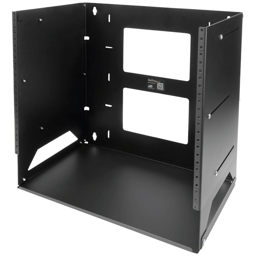 Startech Wall-Mount Server Rack with Built-in Shelf - Solid Steel - 8U