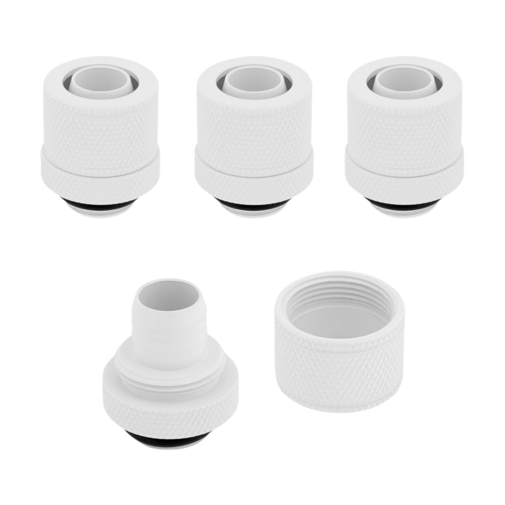 Corsair Hydro X Series XF Compression 10/13mm (3/8” / 1/2”) ID/OD Fitting Four Pack — White