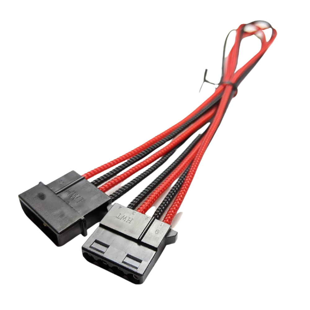 GamerChief Molex Power 45cm Sleeved Extension Cable (Black/Red)