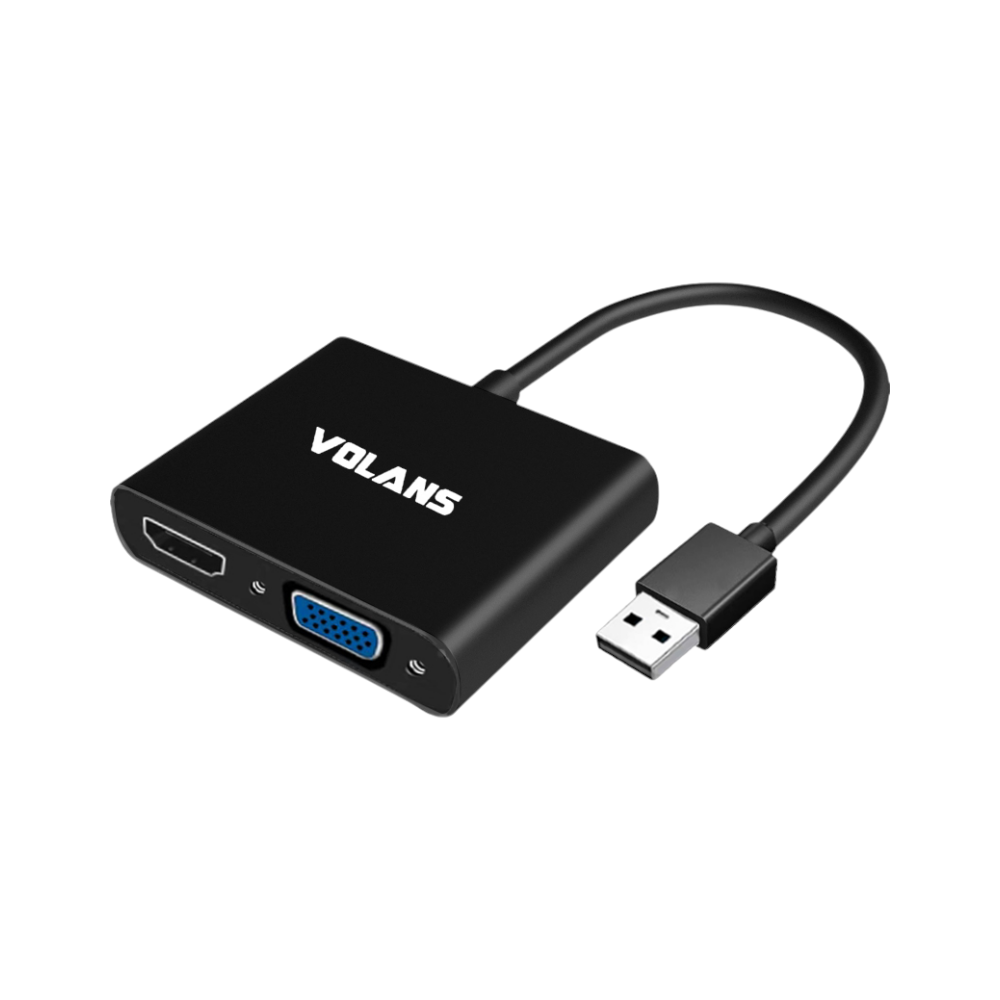 Volans Aluminium USB3.0 to VGA/HDMI Display Converter
