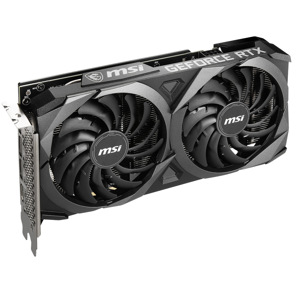 A large main feature product image of MSI GeForce RTX 3060 Ventus 2X OC 12GB GDDR6