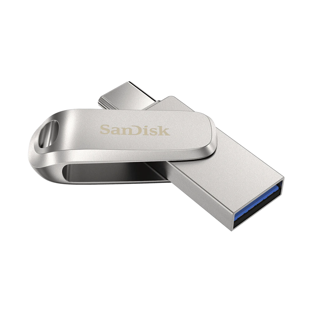 A large main feature product image of SanDisk Ultra Dual Drive Luxe USB 3.2 Type-C/A Flash Drive - 64GB
