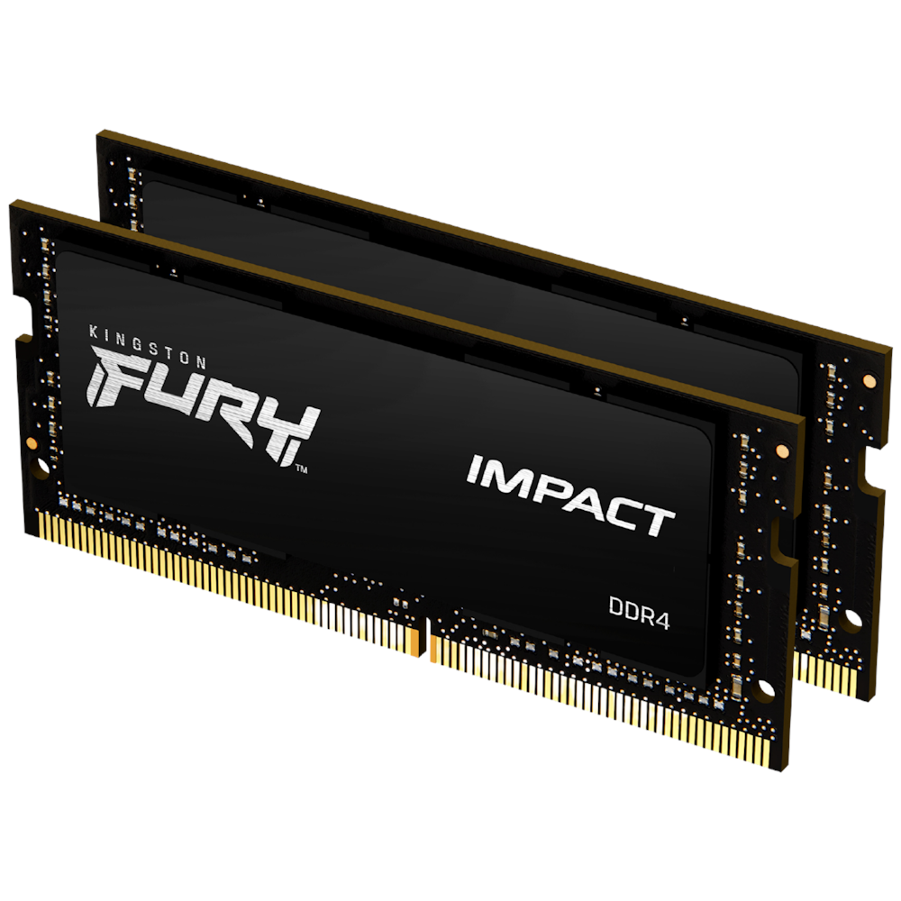 Kingston 16GB Kit (2x8GB) DDR4 Fury Impact SO-DIMM C20 3200MHz - Black