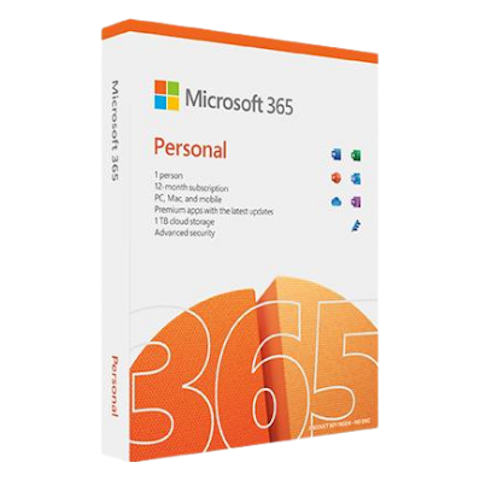 Microsoft 365 Personal 1 User 1 Year Subscription - Medialess