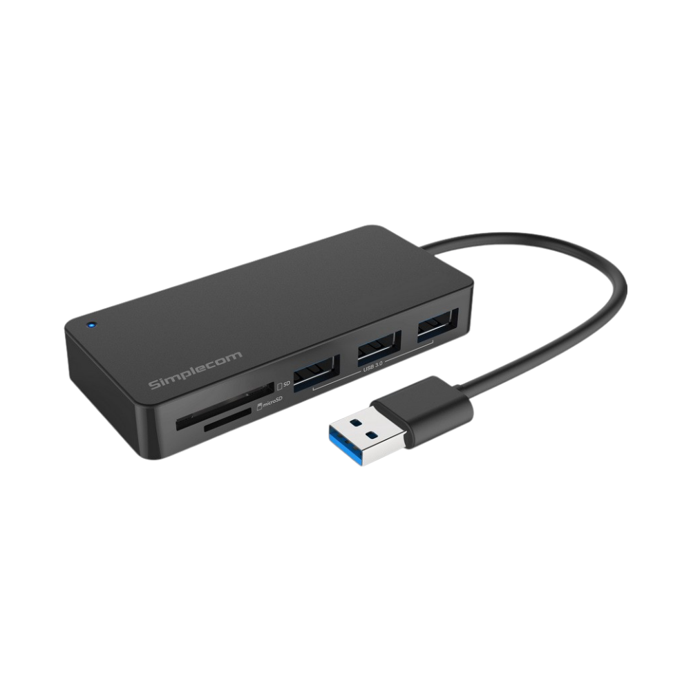 Simplecom CH368 3 Port USB 3.0 Hub with Card Reader
