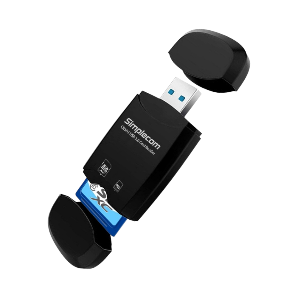 Simplecom CR303 2-Slot SuperSpeed USB 3.0 Card Reader - Black