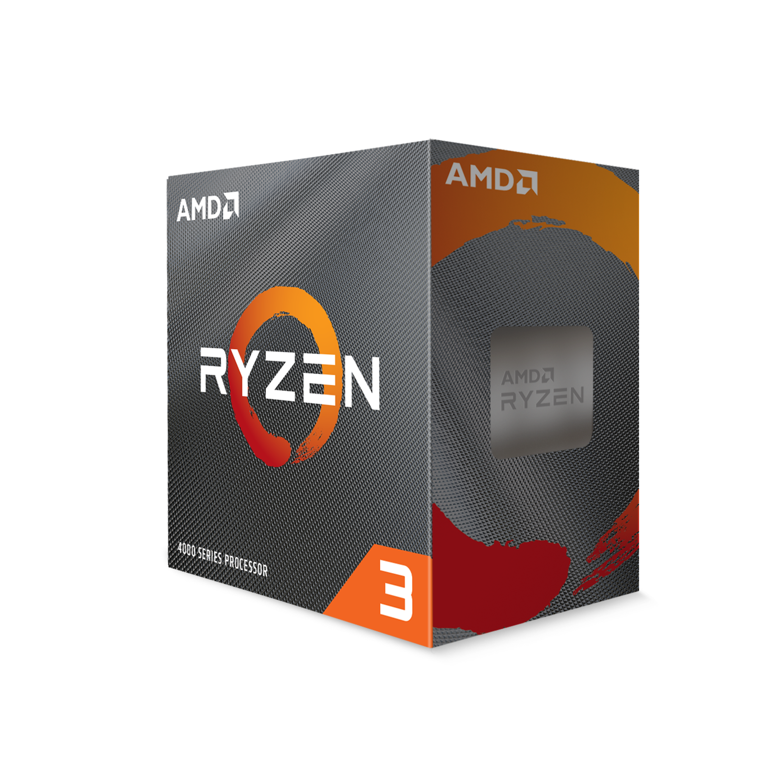 A large main feature product image of AMD Ryzen 3 4100 4 Core 8 Thread Up To 4.0Ghz AM4 - With Wraith Stealth Cooler