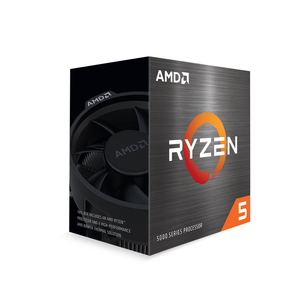 A large main feature product image of AMD Ryzen 5 5500 6 Core 12 Thread Up To 4.2Ghz AM4 - With Wraith Stealth Cooler