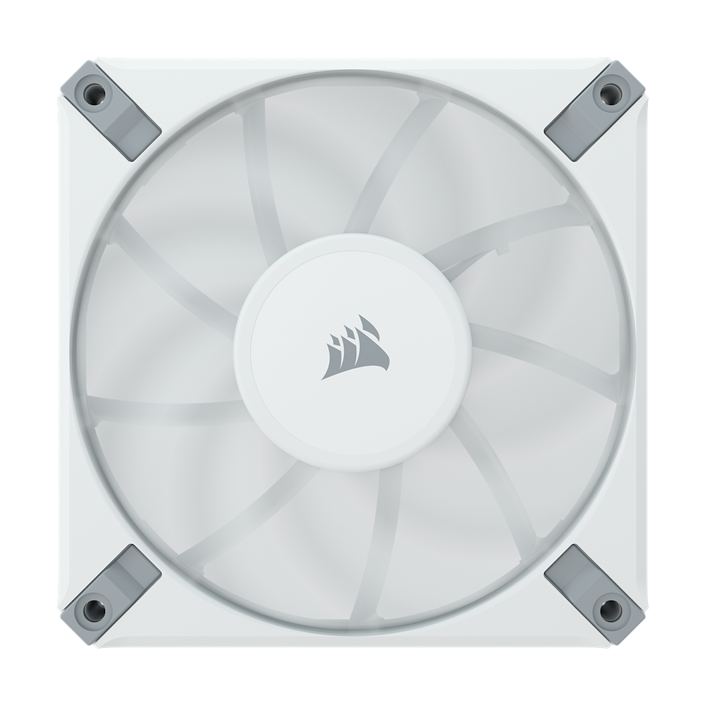 A large main feature product image of Corsair AF120 ELITE High-Performance 120mm PWM Fluid Dynamic Bearing Fan — White