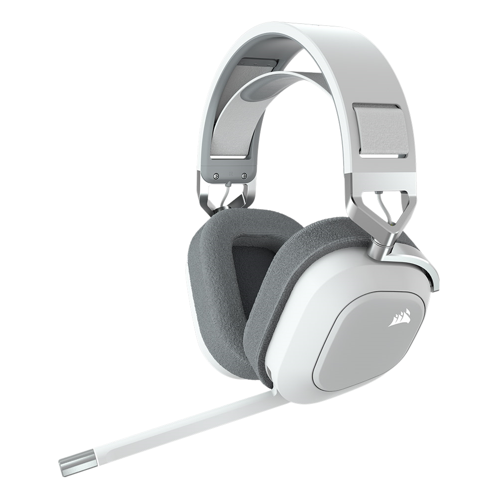 Corsair HS80 RGB Wireless Premium Gaming Headset with Spatial Audio — White
