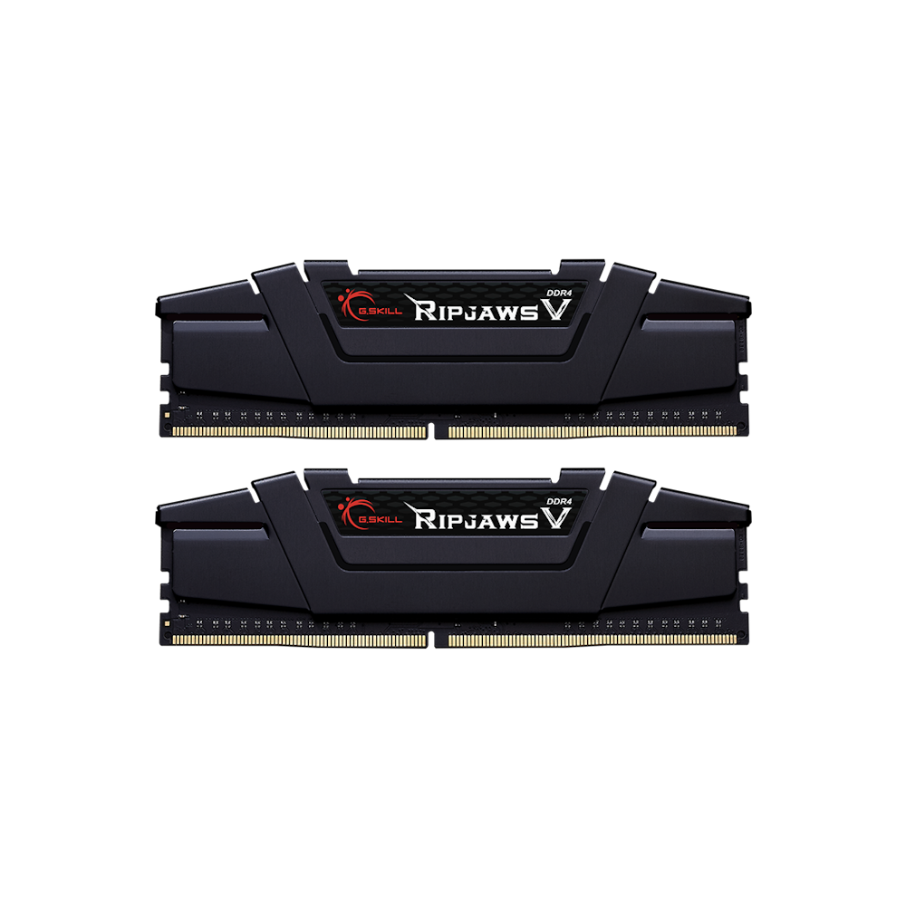 A large main feature product image of G.Skill 16GB Kit (2x8GB) DDR4 Ripjaws V C16 3200MHz -  Black