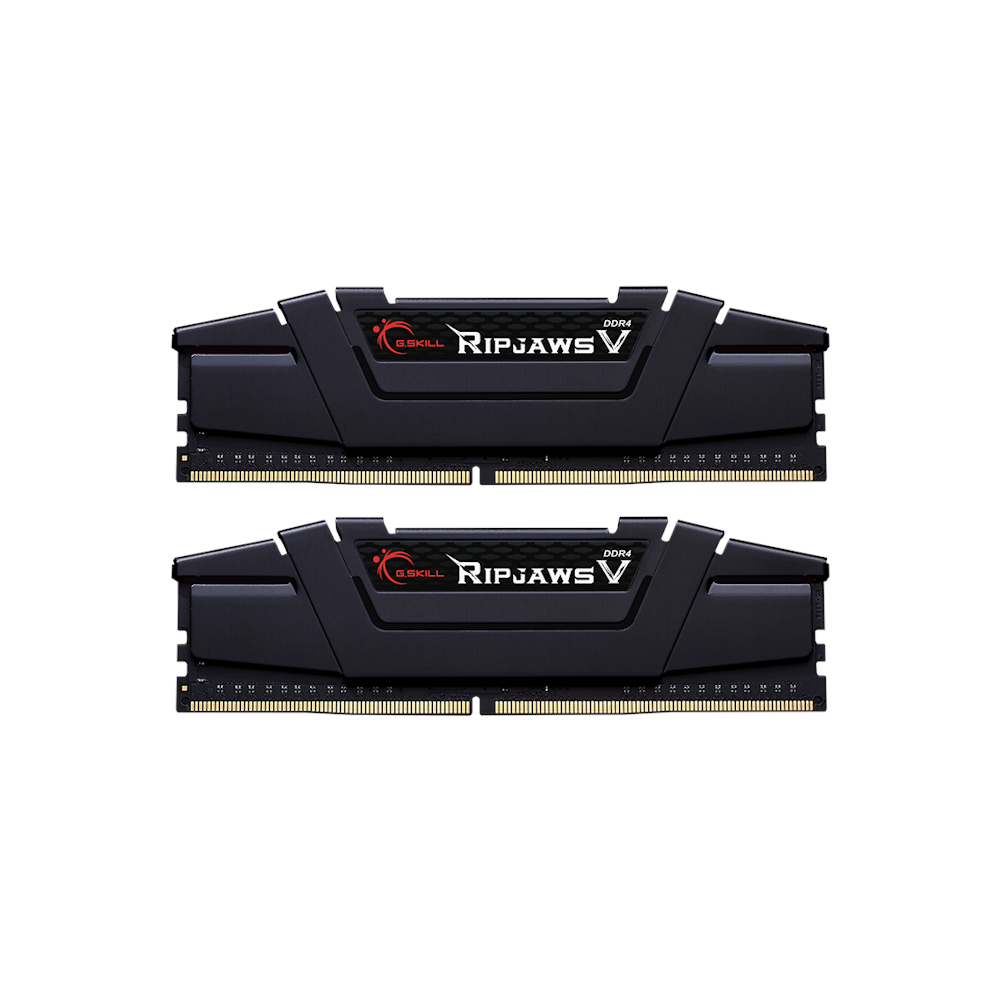 A large main feature product image of G.Skill 16GB Kit (2x8GB) DDR4 Ripjaws V C16 3200MHz -  Black