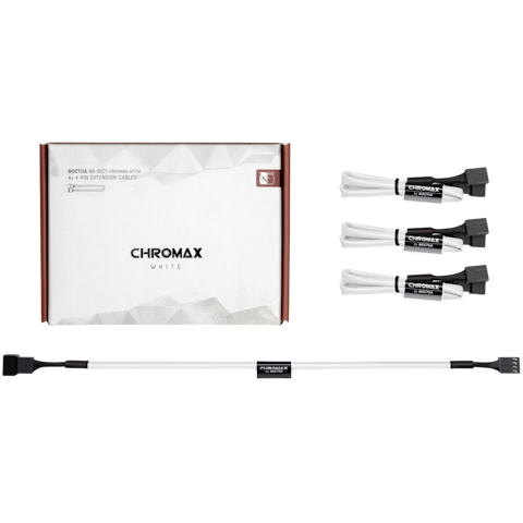 Noctua NA-SEC1 Chromax.White 30cm 4-Pin PWM Power Extension Cables 4-Pack