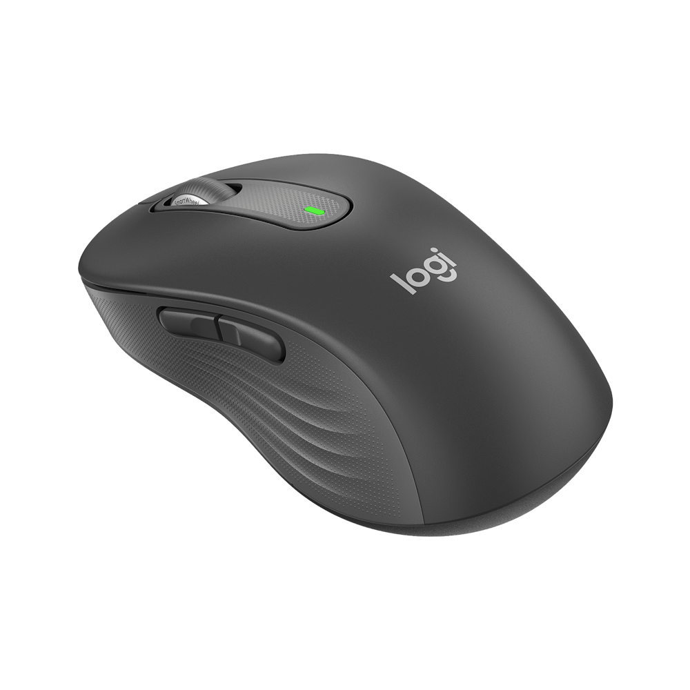 A large main feature product image of Logitech Signature M650 Wireless Mouse Graphite