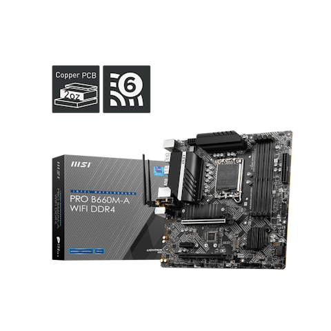 MSI PRO B660M-P WIFI DDR4 LGA1700 mATX Desktop Motherboard