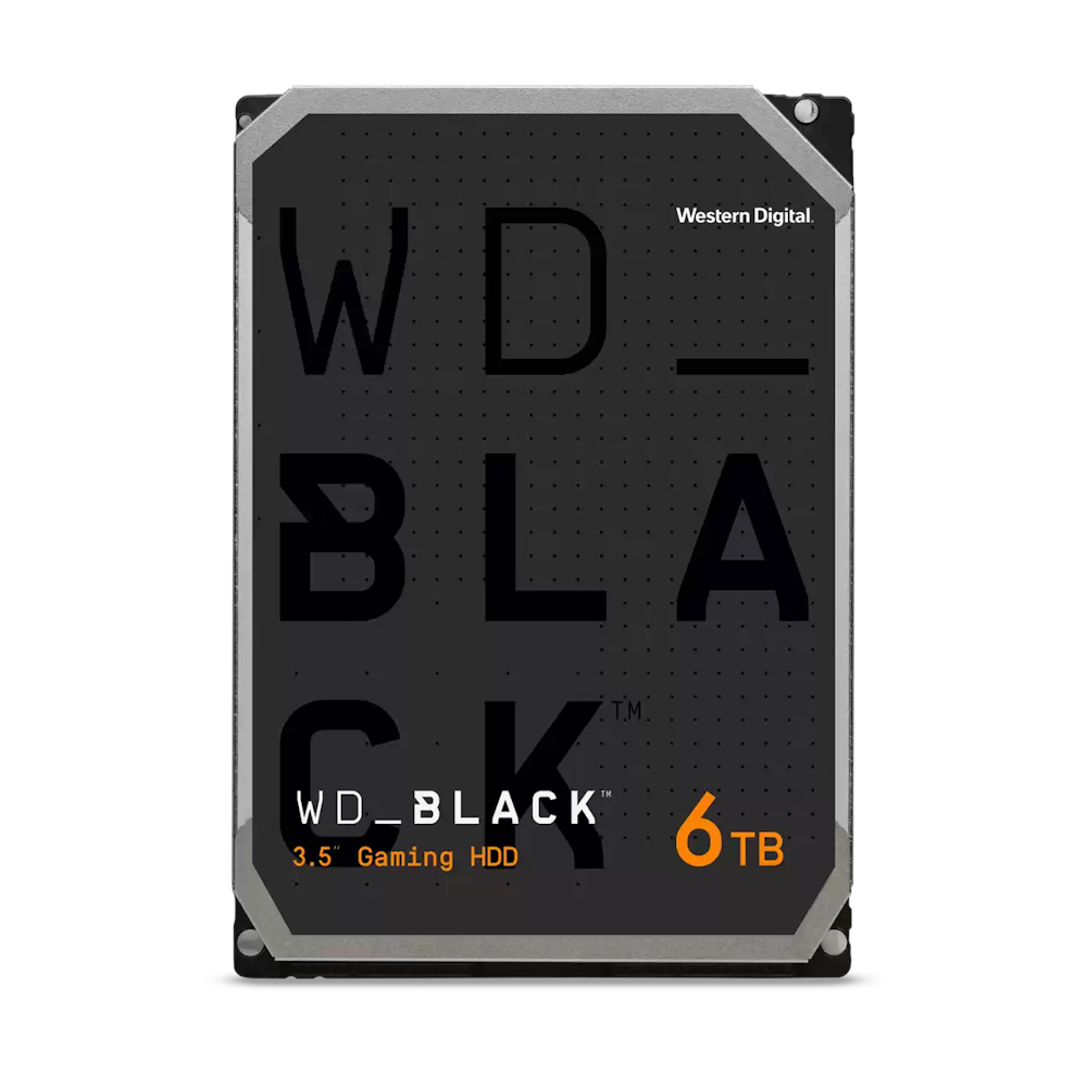 A large main feature product image of WD_BLACK 3.5" Gaming HDD - 6TB 128MB