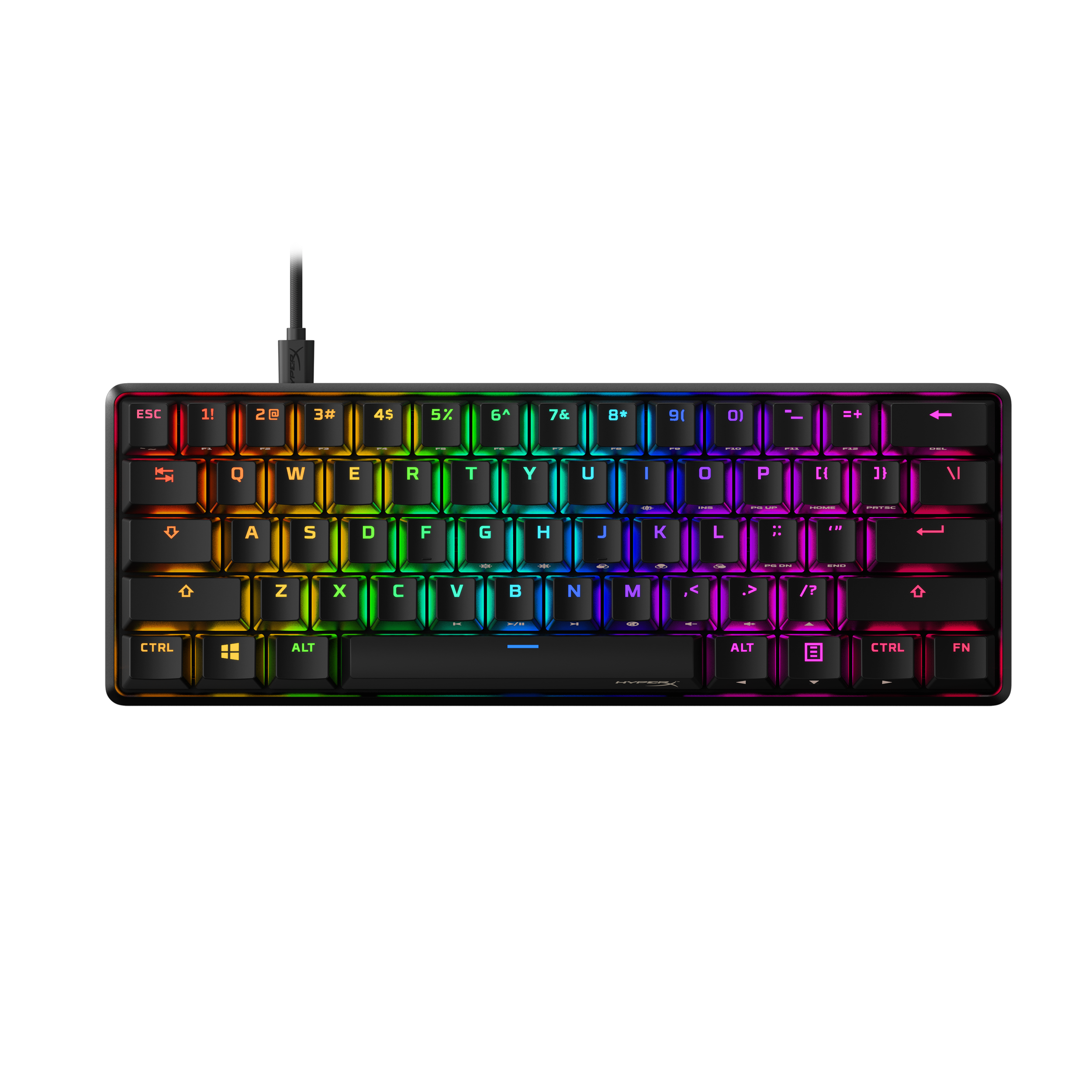 A large main feature product image of HyperX Alloy Origins 60 - Compact Mechanical Keyboard (HyperX Aqua Switch)