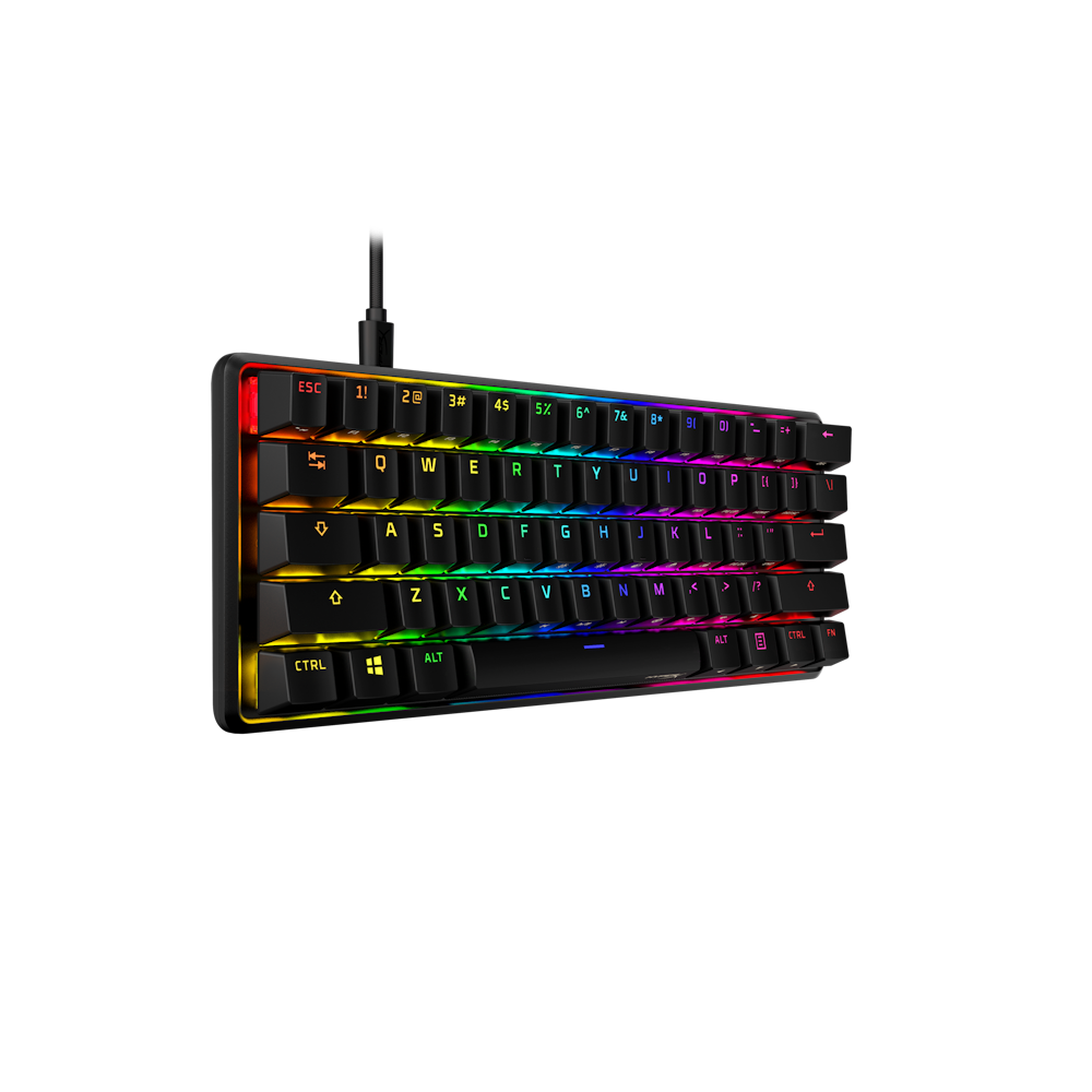 A large main feature product image of HyperX Alloy Origins 60 - Compact Mechanical Keyboard (HyperX Aqua Switch)