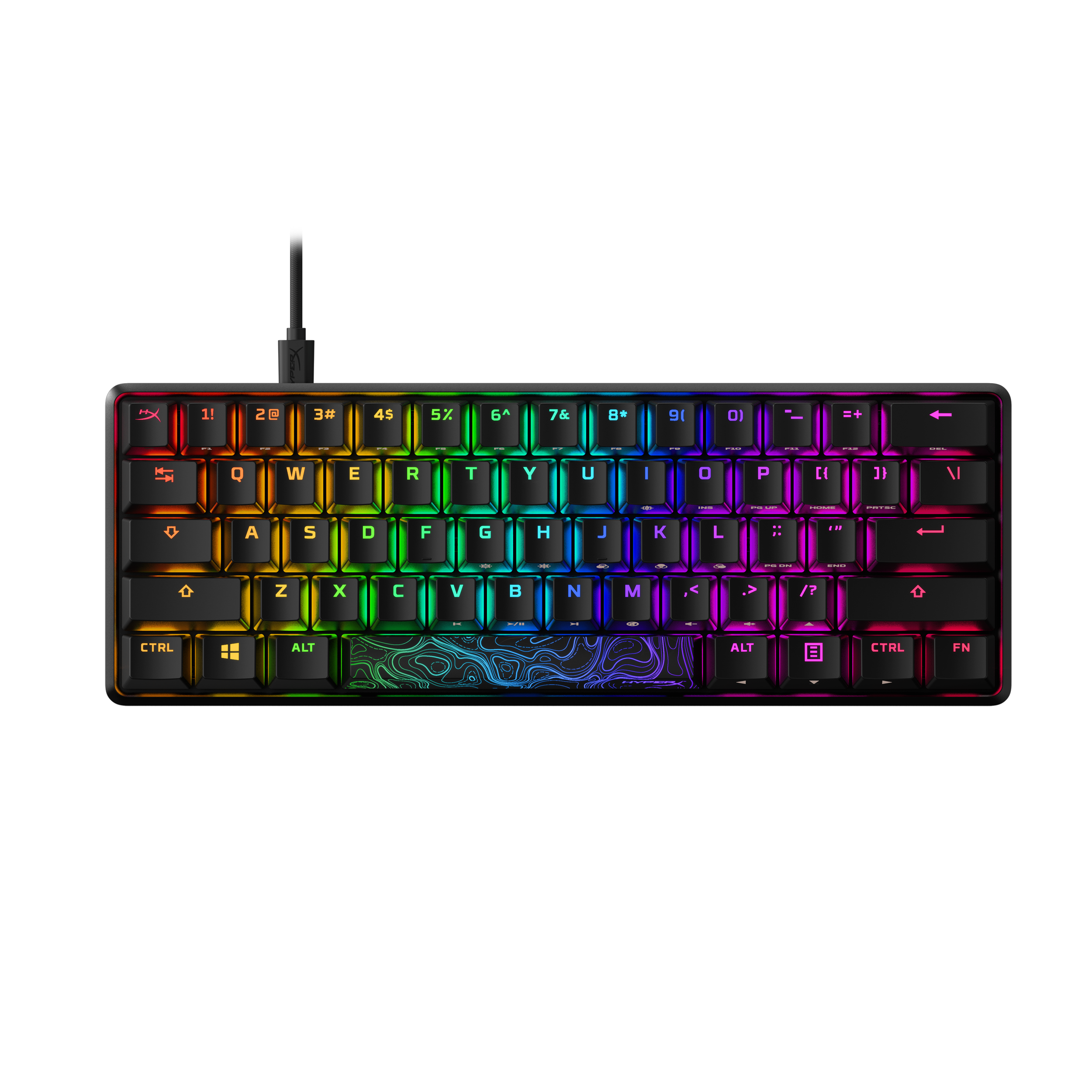 A large main feature product image of HyperX Alloy Origins 60 - Compact Mechanical Keyboard (HyperX Aqua Switch)