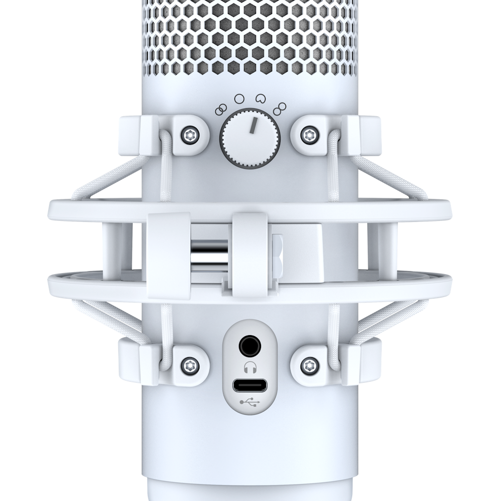 A large main feature product image of HyperX QuadCast S - RGB Condenser Microphone (White)