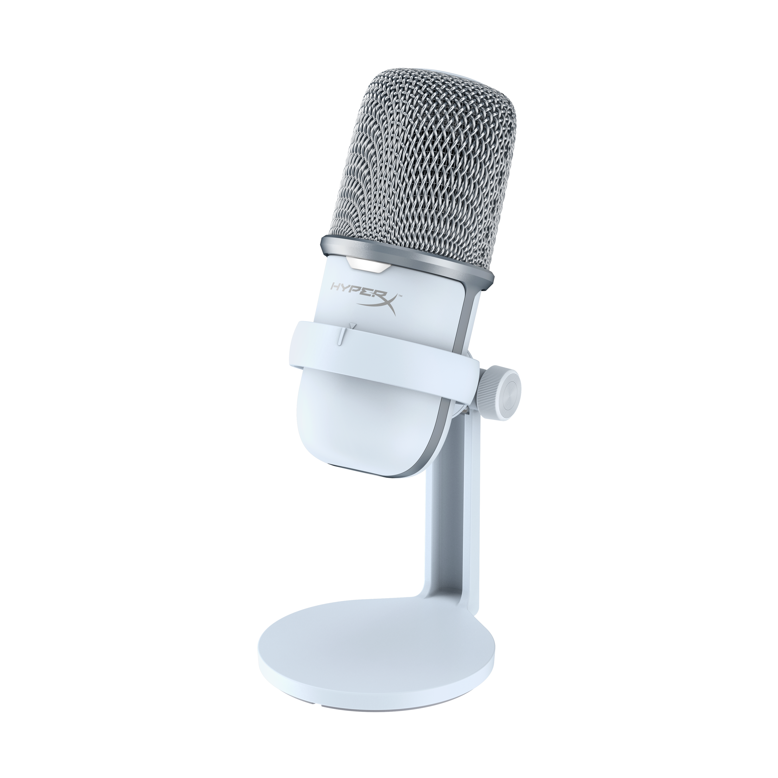 A large main feature product image of HyperX SoloCast - USB Condenser Microphone (White)