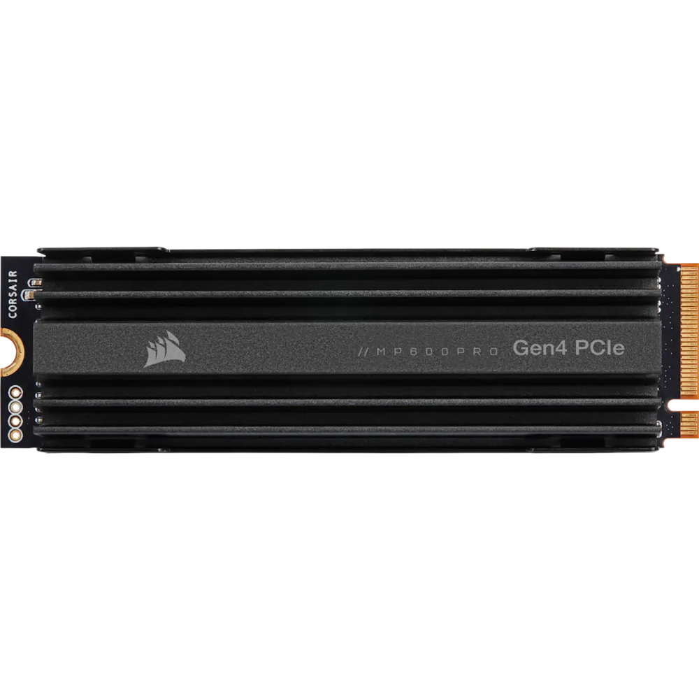 A large main feature product image of Corsair MP600 PRO w/Heatsink PCIe Gen4 NVMe M.2 SSD - 4TB