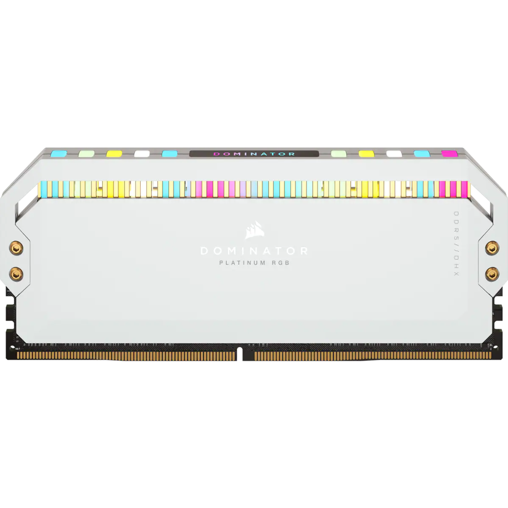 A large main feature product image of Corsair 32GB Kit (2x16GB) DDR5 Dominator Platinum RGB C36 6200MT/s - White
