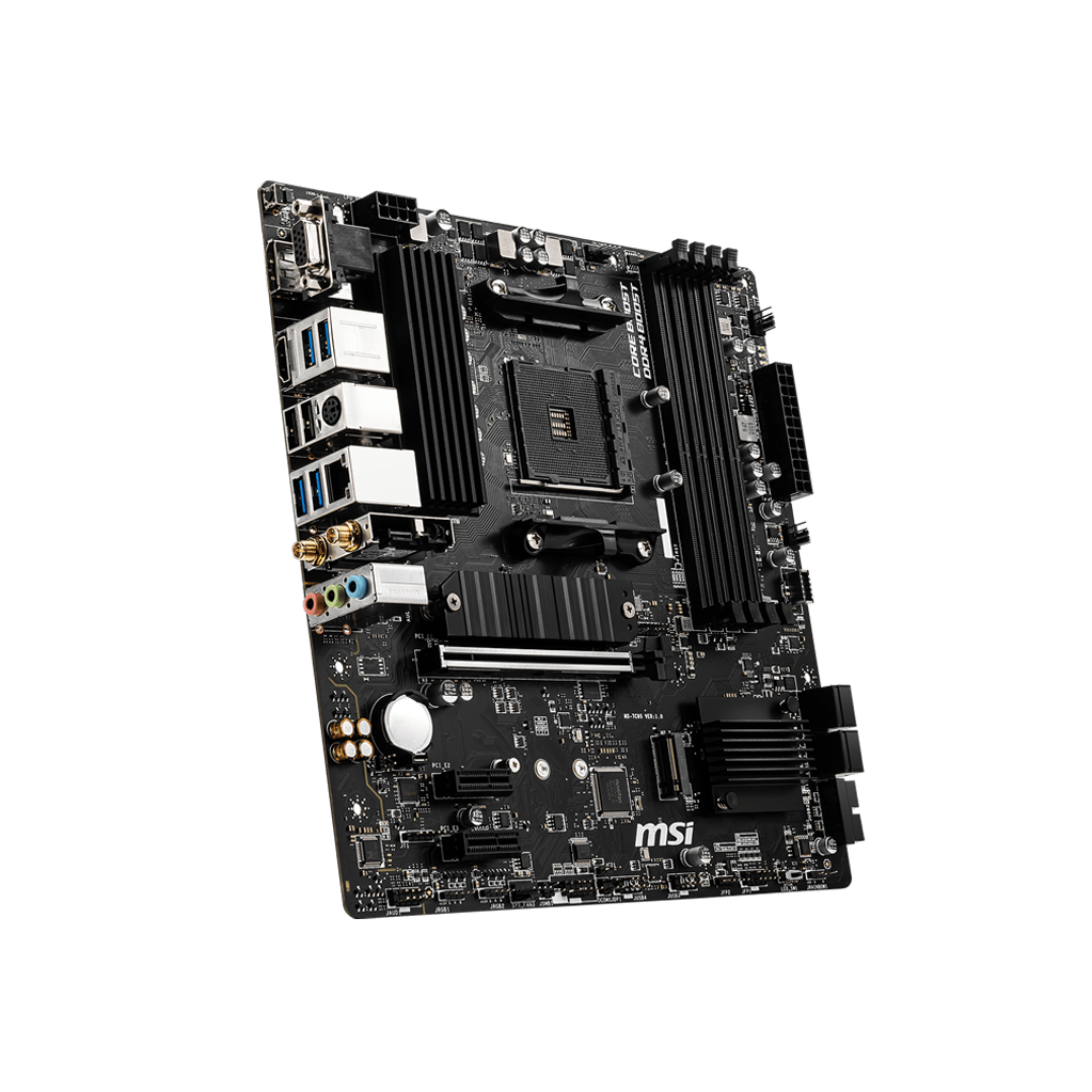A large main feature product image of MSI B550M PRO-VDH WiFi AM4 mATX Desktop Motherboard