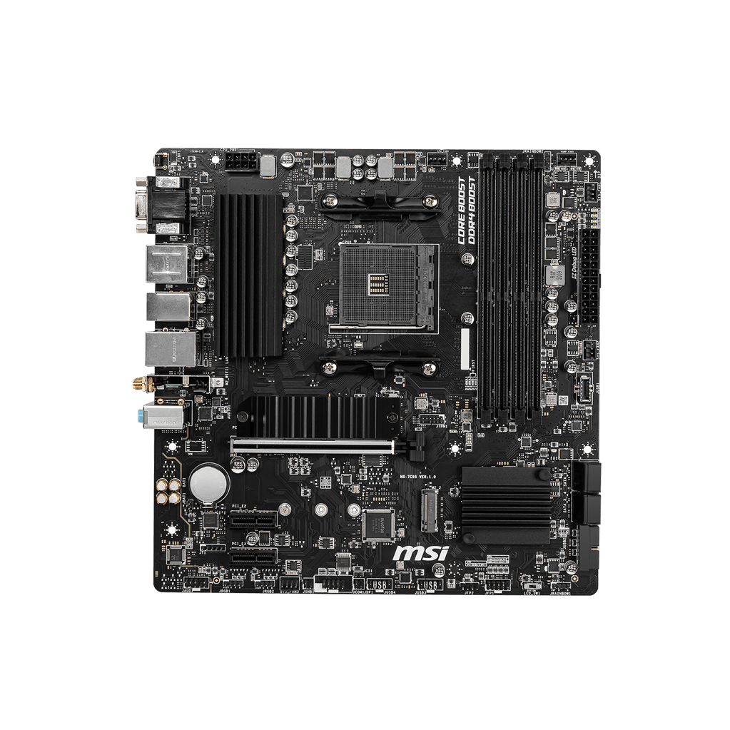 A large main feature product image of MSI B550M PRO-VDH WiFi AM4 mATX Desktop Motherboard