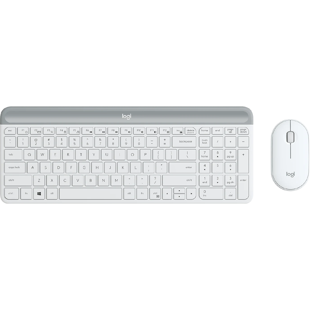 Logitech MK470 Slim Wireless Keyboard and Mouse - Off White