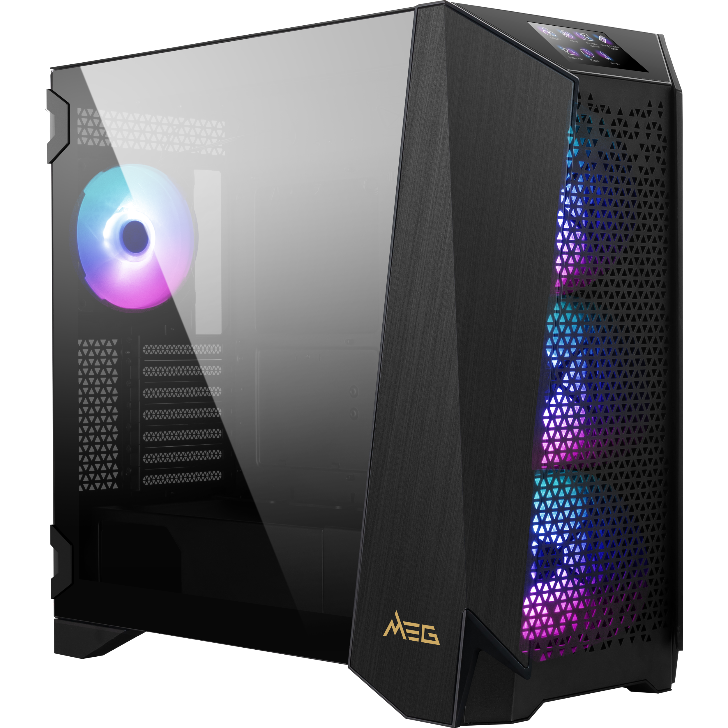 A large main feature product image of MSI MEG Prospect 700R Mid Tower Case - Black