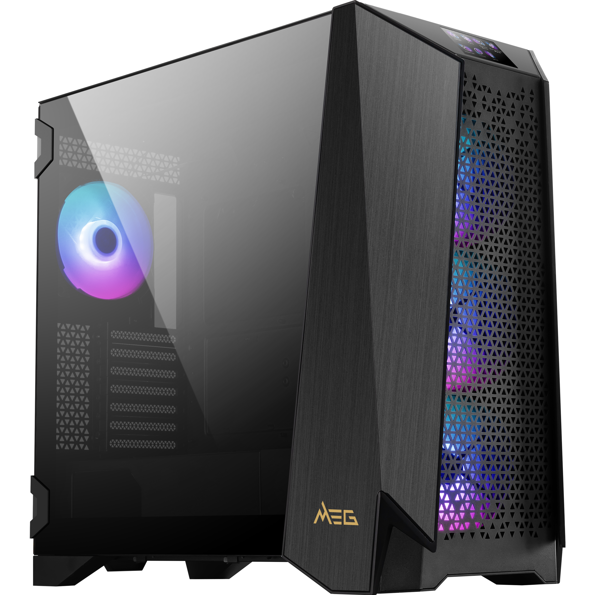 A large main feature product image of MSI MEG Prospect 700R Mid Tower Case - Black