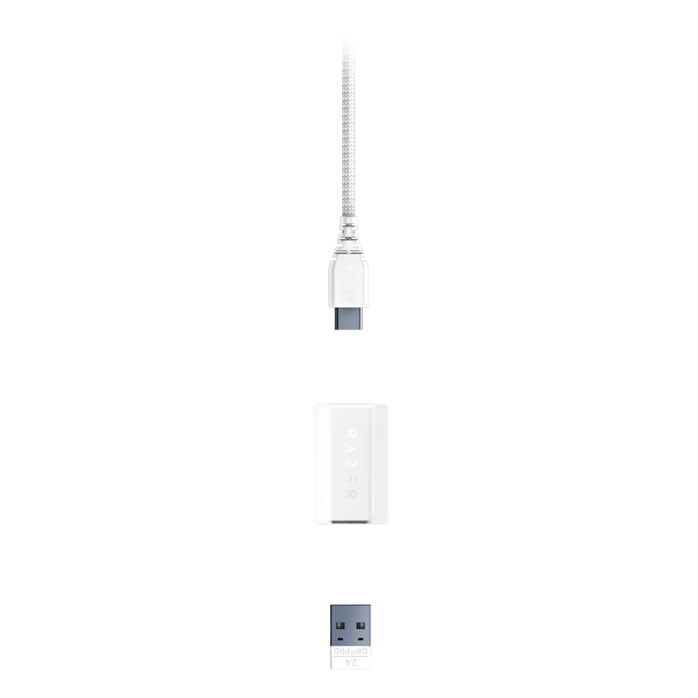 A large main feature product image of Razer DeathAdder V3 Pro - Wireless Lightweight Ergonomic eSports Mouse (White)