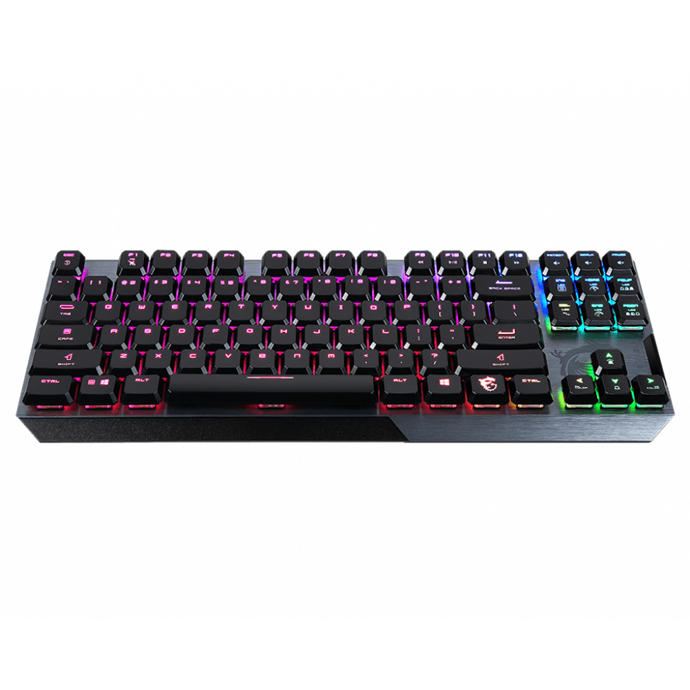 A large main feature product image of MSI Vigor GK50 Low Profile TKL RGB Gaming Keyboard