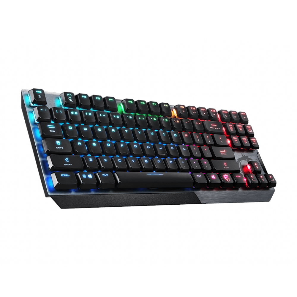 A large main feature product image of MSI Vigor GK50 Low Profile TKL RGB Gaming Keyboard