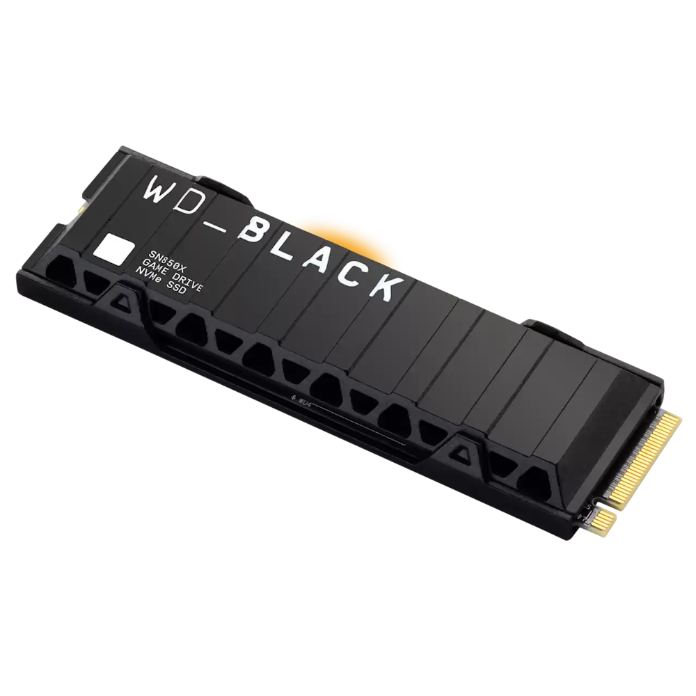 A large main feature product image of WD_BLACK SN850x w/ Heatsink PCIe Gen4 NVMe M.2 SSD - 2TB