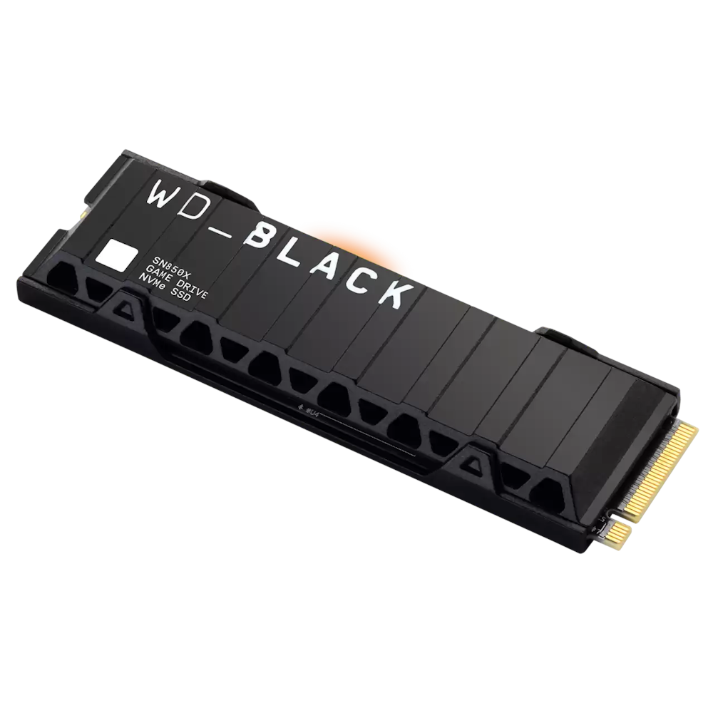 A large main feature product image of WD_BLACK SN850x w/ Heatsink PCIe Gen4 NVMe M.2 SSD - 2TB