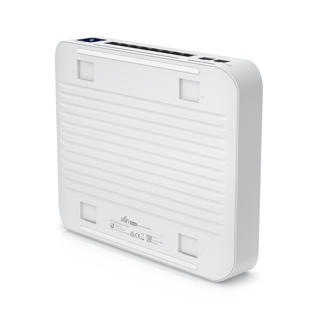 A large main feature product image of Ubiquiti UniFi Enterprise 8-Port 2.5GbE Layer 3 Managed PoE+ Switch