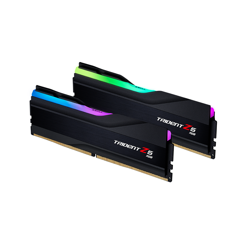 A large main feature product image of G.Skill 64GB Kit (2x32GB) DDR5 Trident Z5 RGB C30 6000MHz - Black